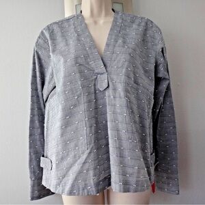 10 Crosby Derek Lam - Oversized Loose Chambray Long Sleeve Blouse